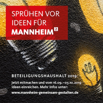 Stadt Mannheim wirbt für ihren zweiten Beteiligungshaushalt.