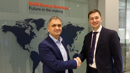 Uwe Lauber (links), Geschäftsführer von MAN Energy Solutions, und Andreas Sichert (rechts), Vorstandsvorsitzender von Orcan Energy.