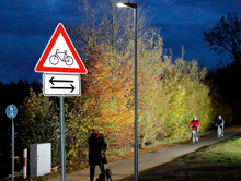 Intelligente Radwegbeleuchtung in Wiesloch.