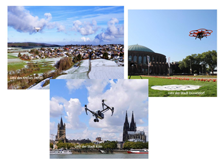 Die durch UAVs gewonnenen Daten können laut dem Deutschen Städtetag vielfältig für die Vermessungsverwaltung eingesetzt werden. 