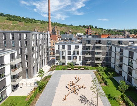 So soll das klimaneutrale Quartier Neue Weststadt in Esslingen im Endausbau aussehen.