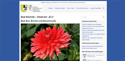 Übersichtlich gestaltet: Die neue Website der Stadtverwaltung Bad Köstritz.