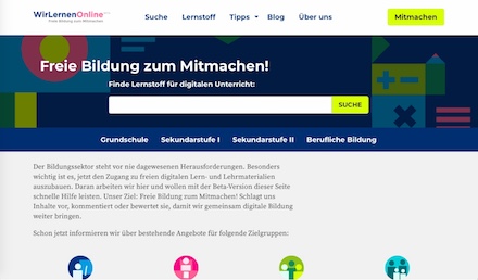 WirLernenOnline hilft dabei, digitale Lerninhalte leichter zu finden.