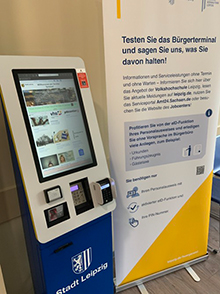 An drei Standorten in Leipzig können Bürger nun die neuen Service-Terminals der Stadtverwaltung testen.