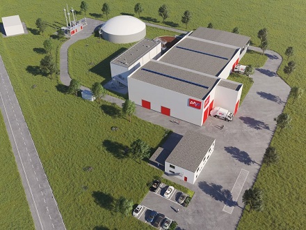 Visualisierung der neuen Biogasanlage in Bernburg.