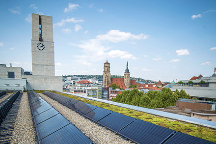 Auf städtischen Gebäuden der Landeshauptstadt Stuttgart gibt es über 160 Photovoltaikanlagen.