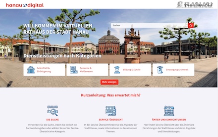 Erweitertes Online-Angebot der Stadt Hanau.