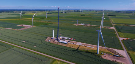 Repowering-Projekt auf dem Dirkshof im nordfriesischen Sönke-Nissen-Koog.