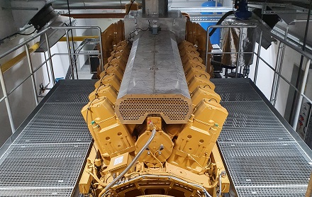Wird in Oberhausen für Wärme und Strom sorgen: ein Caterpillar CG260-16 Gasmotor.