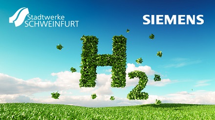 Die Stadtwerke Schweinfurt und Siemens informieren über die industrielle Anwendbarkeit von Wasserstoff in der Region Mainfranken.
