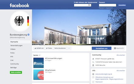 Weil ein datenschutzkonformer Betrieb der Fanpage nicht möglich ist, soll die Bundesregierung ab 2022 nicht mehr auf Facebook aktiv sein.