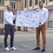 André Wolf, Leiter der Stabsstelle Smart City (l.), und Stadtbaurat Robin Denstorff freuen sich über den Förderzuschlag in Höhe von rund 9,5 Millionen Euro für Münster.