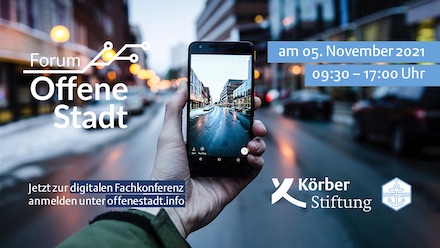 Am 5. November 2021 laden die Körber-Stiftung und Code for Hamburg zum fünften Mal zum Forum Offene Stadt ein.