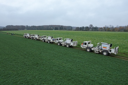 Seismik Münsterland: Testlauf mit Vibro-Trucks.