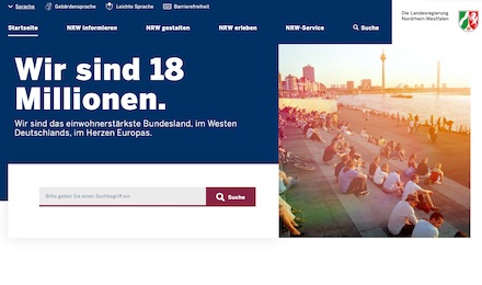 Nordrhein-Westfalen: Internet-Auftritt der Landesregierung erhielt Rundum-Erneuerung.