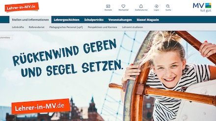 Mecklenburg-Vorpommerns Karriereportal für den Schuldienst hat ein neues Design. 