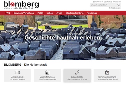 Die neue Blomberger Website basiert auf dem CMS iKISS und wird vom krz gehostet.
