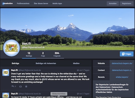Bayern: Landesdatenschutzbeauftragter nutzt Mikroblogging-Dienst Mastodon.