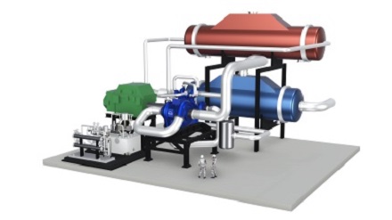 Illustration der geplanten industriellen Großwärmepumpe von MAN Energy Solutions.