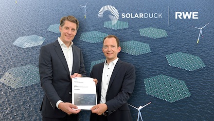 RWE und Solarduck testen Technologie für Offshore-Solarparks. 
