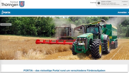 Über die neue Plattform PORTIA können Thüringer Landwirte erste Förderermittel komplett digital beantragen.