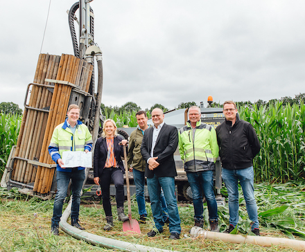 Probebohrung weist den Weg für die weitere Entwurfs- und Ausführungsplanung des Kalten-Nahwärme-Netzes in Mettingen.