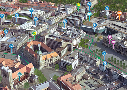 Braunschweig digital und in 3D. Das Modell soll die Stadtverwaltung bei wichtigen Entscheidungen unterstützen.