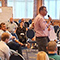 Impression vom 19. Kommunalen IuK-Forum mit Oliver Kuklinski (PLANKOM) als Barcamp-Moderator.