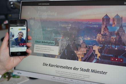 Das neue Karriereportal der Stadt Münster ist am Desktop und auf Mobilgeräten komfortabel zu bedienen.