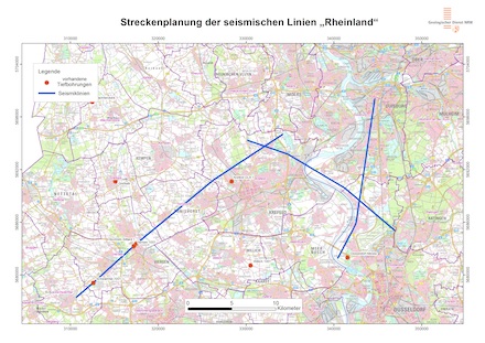 Streckenplanung Seismikmessung 2022.