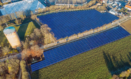 Fernwärme-Solaranlage der Stadtwerke Ludwigsburg-Kornwestheim.