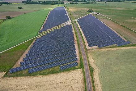 Solarpark Pasewalk nach der Fertigstellung.