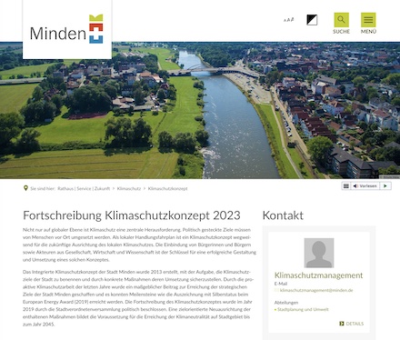 Im Beteiligungsportal der Stadt Minden können Bürger eigene Ideen und Wünsche zum Klimaschutz äußern.