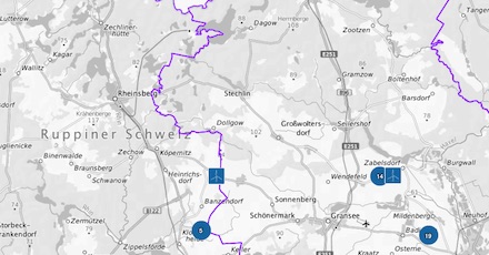 Über das Energieportal Brandenburg lässt sich der Standort der vorhandenen Energieerzeugungsanlagen in Brandenburg einsehen.