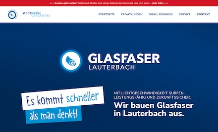 Nur wenige Monate nach Start des Glasfaserausbaus in Lauterbach haben sich bereits 2.500 Kunden für ein Highspeed-Internet-Produkt der Stadtwerke entschieden.