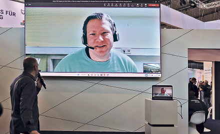 Marco Paustian vom IT-Support Dänischenhagen auf der didacta 2023.