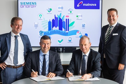 Unterzeichnung der Kooperationsvereinbarung zwischen Siemens und Mainova.