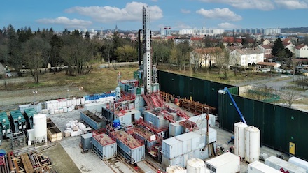 Bohrplatz in Potsdam: Die Probebohrung ergab, dass eine Geothermieanlage doppelt so viel Energie liefern kann wie erwartet.
