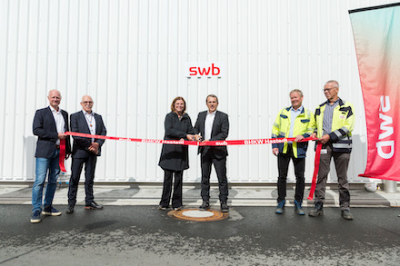 Offizieller Akt zur Einweihung des neuen swb-Blockheizkraftwerks.