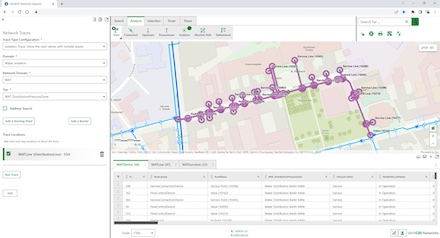 Die vollständig webbasierte Lösung von VertiGIS ermöglicht ein umfassendes Management aller Netzinfrastrukturen. 