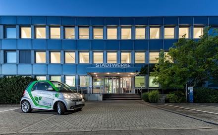 Das Firmengebäude der Stadtwerke Ratingen. Das Unternehmen hat die Netzentgeltkalkulation mit dem rcRegMan KALK-Modul digitalisiert.