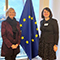 Justizministerin Jacqueline Bernhardt (r.) und Renate Nikolay, stellvertretende Generaldirektorin für Communications Networks, Content and Technology der Europäischen Kommission.