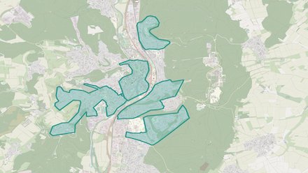 Eine Karte zeigt die Marburger Stadtteile, in denen der Infrastrukturausbau geplant ist. 

