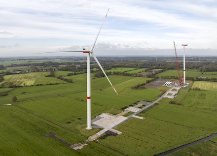Im Februar in Betrieb genommen: Windpark Wiemerstedt