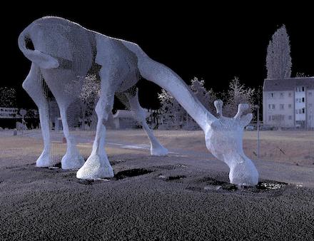 So kann es aussehen: Die Giraffe am Südkopf in Wolfsburg, nachdem sie mit terrestrischem Laserscanning vermessen wurde. 