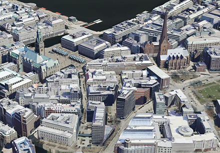 Das Hamburger 3D-Stadtmodell steht nun vollständig im Geoportal der Stadt zur Verfügung.