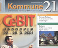 Die Erstausgabe von Kommune21 wurde zur CeBIT 2001 veröffentlicht. (Foto: PEAK)